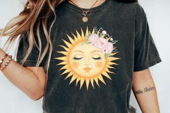 Blushing Boho Sun T-shirt Design PNG_177