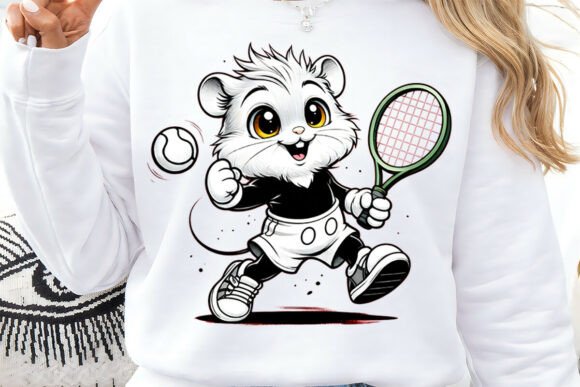 Charming Tennis Cat: A PNG for Creative Projects
