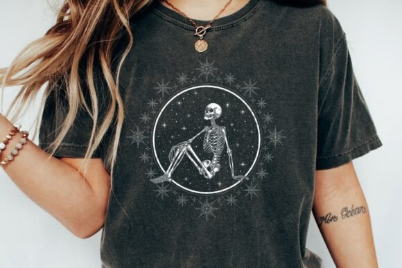 Cosmic Skeleton Star Gazer Design: A Versatile Visual Asset