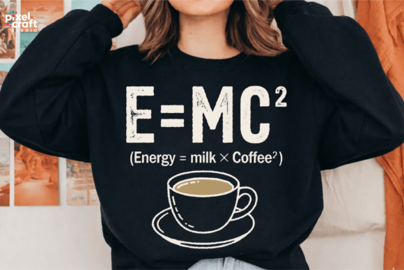 E=MC² Coffee PNG: A Design That Blends Science & Culture