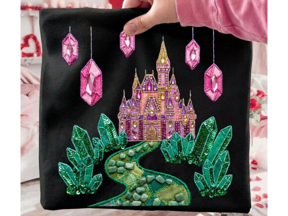 Enchanting Magical Pink Castle T-Shirt Design for Creative Projects