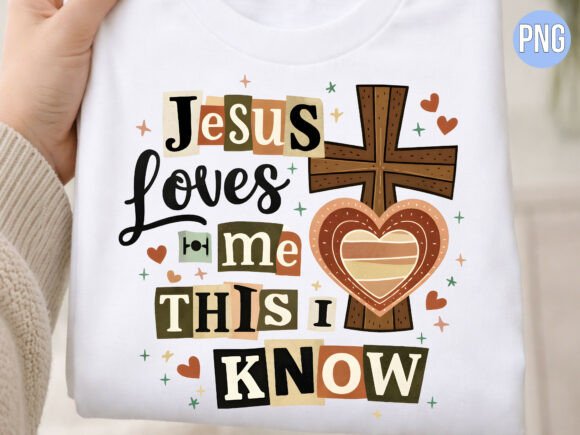Jesus Loves Me Cross Heart Design PNG for Creative Projects