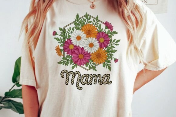Mama Floral Daisy Bouquet Design Png: Fresh Floral Vector for Projects