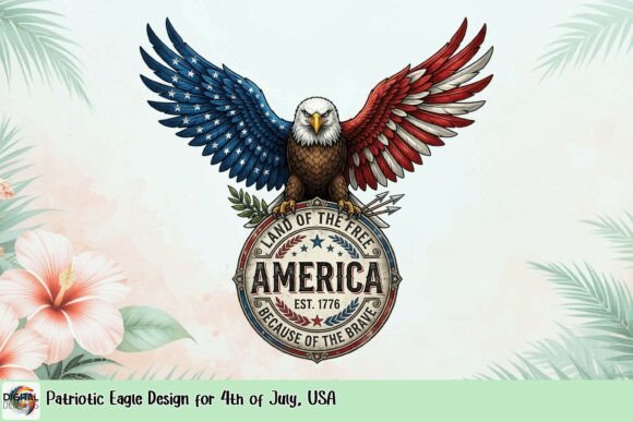 Patriotic Eagle Design for 4th of July, USA